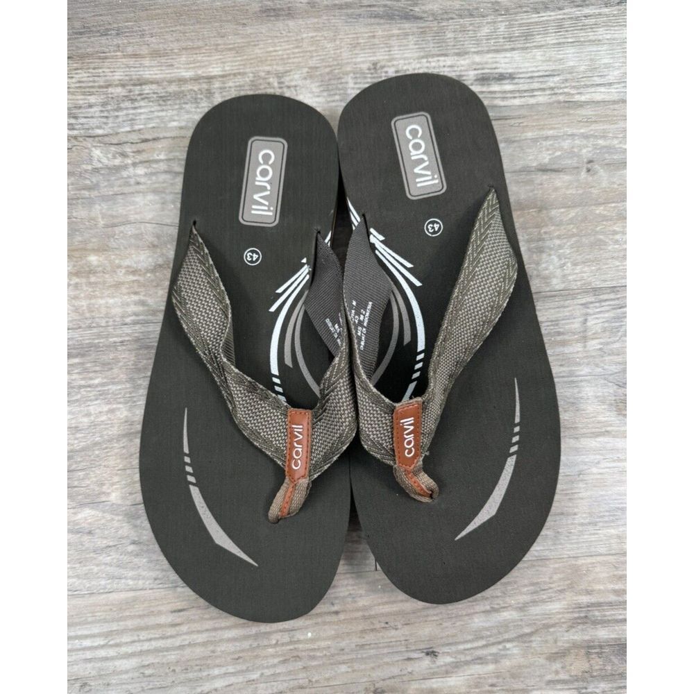 Carvil‎ Men's Green Flip-Flops Sandals Size 43 New